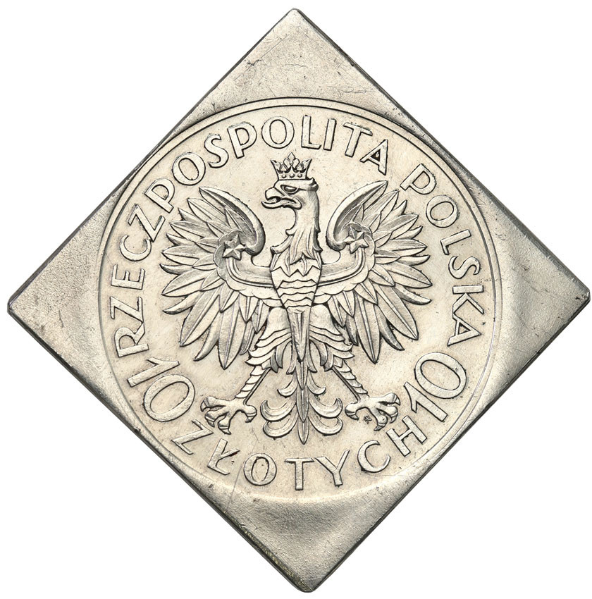 II RP. PRÓBA srebro KLIPA 10 złotych 1933, Romuald Traugutt